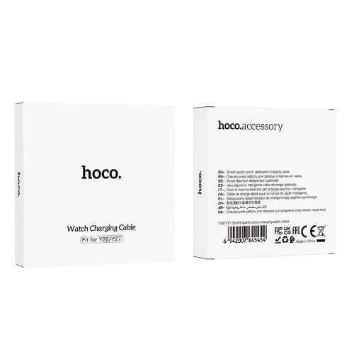 HOCO smartwatch töltőkábel Y26 / Y27 0,6 m fekete