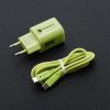 FORCELL F-ENERGY Crystal Color GaN III VT-41 travel charger with silicone cable with 1 x Type C + 1x USB A sockets, PD QC4.0 33W green
