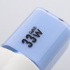 FORCELL F-ENERGY Crystal Color GaN III VT-41 travel charger with silicone cable with 1 x Type C + 1x USB A sockets, PD QC4.0 33W blue