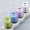 FORCELL F-ENERGY Crystal Color GaN III VT-41 travel charger with silicone cable with 1 x Type C + 1x USB A sockets, PD QC4.0 33W blue