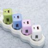 FORCELL F-ENERGY Crystal Color GaN III VT-41 travel charger with silicone cable with 1 x Type C + 1x USB A sockets, PD QC4.0 33W purple
