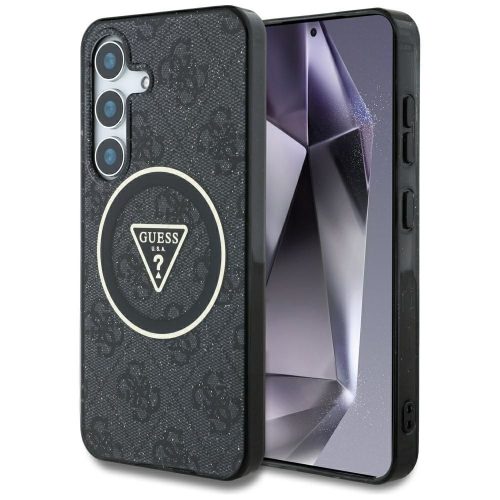 GUESS case for SAMSUNG S25 Plus GUHMS25MHG4PRTGK (Magnetic IML Metal Glitter 4G Circle Triangle) black