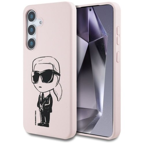KARL LAGERFELD case for SAMSUNG S25 KLHMS25SPNYKGRTP (Magnetic Silicone Graffiti Ikonik) pink