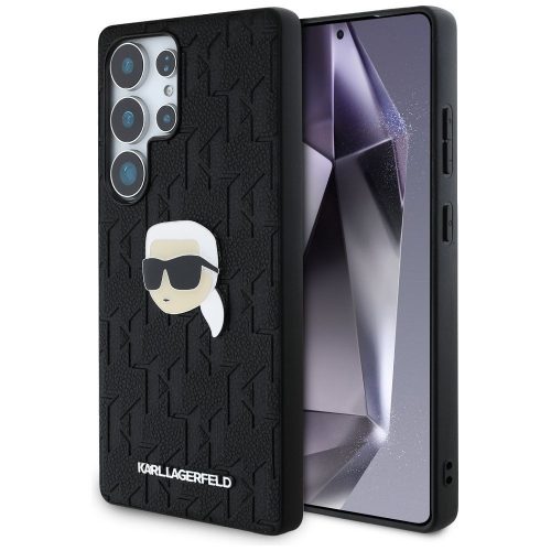 KARL LAGERFELD tok SAMSUNG S25 Ultra KLHCS25LPGKLKIPK (PU Monogram K. Head Pin) fekete