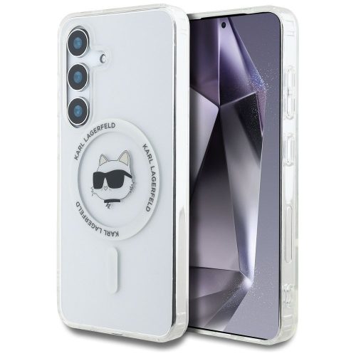 KARL LAGERFELD case for SAMSUNG S25 KLHMS25SHLSCHH (Magnetic IML Metal Choupette Head) white