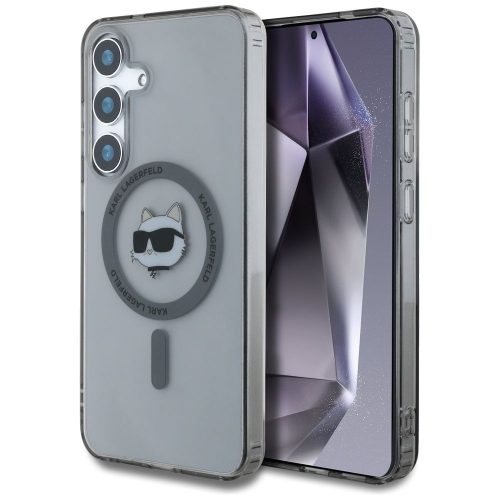 KARL LAGERFELD case for SAMSUNG S25 KLHMS25SHLSCHK (Magnetic IML Metal Choupette Head) black