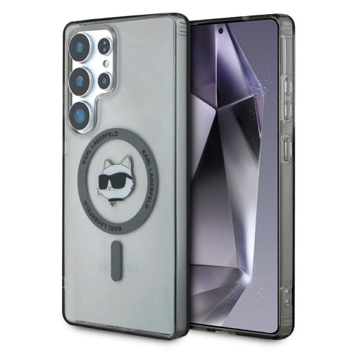 KARL LAGERFELD tok SAMSUNG S25 Ultra készülékhez KLHMS25LHLSCHK (Mágneses IML Metal Choupette Head) fekete