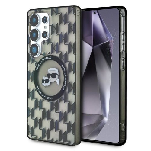 KARL LAGERFELD tok SAMSUNG S25 Ultra készülékhez KLHMS25LHMCKMHK (Mágneses IML Fém Monogram KC Fejek) fekete