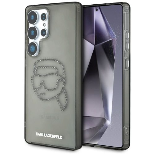 KARL LAGERFELD tok SAMSUNG S25 Ultra KLHCS25LHKHDCELK (IML Rhinestones K Head) fekete