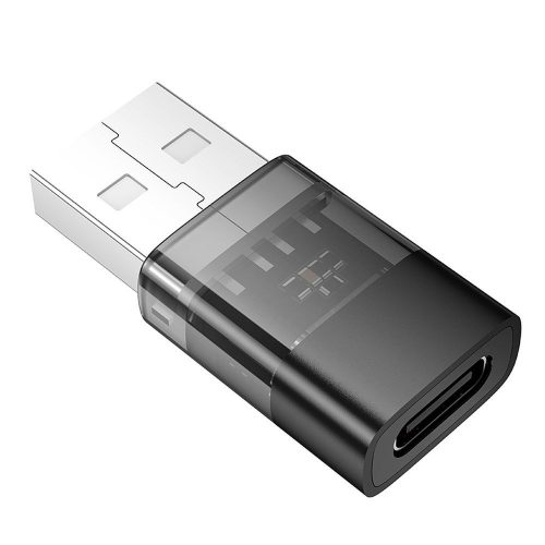 Adapter USB A to USB C Hoco UA36C átlátszó fekete