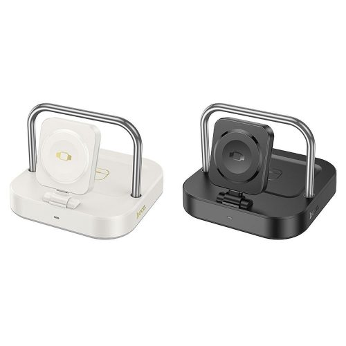 HOCO vezeték nélküli töltő 3in1 kompatibilis Apple Watch 3A 5W CQ16A tejfehér