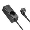 HOCO extension cord 1 socket + USB A + 3 x Type C PD QC3.0 3A 67W NS9 2 m fekete