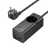 HOCO extension cord 1 socket + USB A + 3 x Type C PD QC3.0 3A 67W NS9 2 m fekete