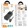 HOCO extension cord 1 socket + USB A + 3 x Type C PD QC3.0 3A 67W NS9 2 m fekete