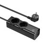 HOCO extension cord 2 socket + USB A + 3 x Type C PD QC3.0 3A 67W NS10 2 m fekete