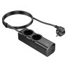 HOCO extension cord 2 socket + USB A + 3 x Type C PD QC3.0 3A 67W NS10 2 m fekete