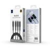 WiWU - Starlink Series Adatkáble Wi-046E 3w1 USB C to USB C, Micro USB, Lightning 60W 1m - fekete