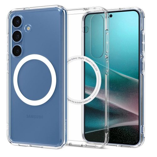 SPIGEN tok ULTRA Hibrid MAG, MagSafe-kompatibilis, S25-höz, átlátszó / fehér