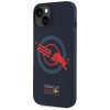 piros BULL tok IPHONE 15-höz, kompatibilis MagSafe-fel RBHMP15S24SIOLVR (Szilikon ORBR20 Logó Piros Bélés) tengerészkék