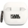 KARL LAGERFELD case for APPLE AirPods 4 KLA4RUNIKH (3D SIL NFT K) white