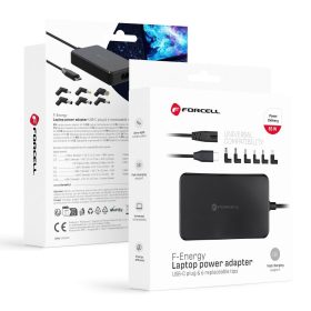   FORCELL F-ENERGY E856 uniwersal laptop charger 65W (6 adaptors) - fekete
