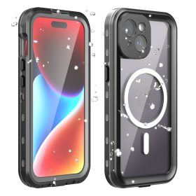   Waterproof case SHELLBOX DOT compatible with MagSafe for IPHONE 15 black