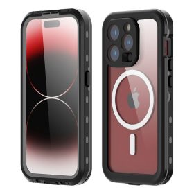   Waterproof case SHELLBOX DOT compatible with MagSafe for IPHONE 15 Pro black