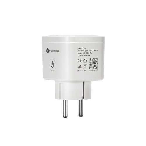 FORCELL F-ENERGY EU02 Smart Plug 230V with WiFi, programmer and Tuya/Amazon Alexa support - fehér