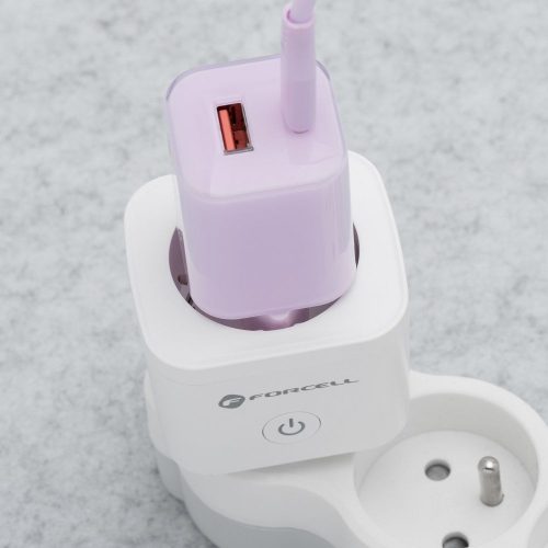 FORCELL F-ENERGY EU02 Smart Plug 230V with WiFi, programmer and Tuya/Amazon Alexa support - fehér