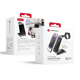   Forcell F-ENERGY Simply Charge 3in1 kompatibilis a Apple Watch és Samsung Watch szürke színben