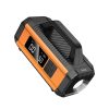 HOCO powerbank 10000 mAh autós vészhelyzeti indítóval, kompresszorral és LED lámpával 18W QS4 narancs-fekete