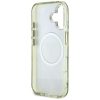 GUESS tok az IPHONE 16-hoz, kompatibilis a MagSafe-fel GUHMP16SHFLPEDN (IML Fém Csillogó Virágok Háromszög) zöld