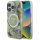 GUESS tok az IPHONE 16 Pro-hoz, MagSafe kompatibilis GUHMP16LHFLPEDN (IML Metal Glitter Flowers Triangle) zöld