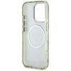 GUESS tok az IPHONE 16 Pro-hoz, MagSafe kompatibilis GUHMP16LHFLPEDN (IML Metal Glitter Flowers Triangle) zöld