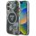 GUESS tok az IPHONE 16-hoz, MagSafe kompatibilis GUHMP16SHFLPEDK (IML Metal Glitter Flowers Triangle) fekete