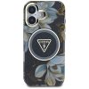 GUESS tok az IPHONE 16-hoz, MagSafe kompatibilis GUHMP16SHFLPEDK (IML Metal Glitter Flowers Triangle) fekete