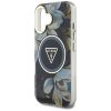 GUESS tok az IPHONE 16-hoz, MagSafe kompatibilis GUHMP16SHFLPEDK (IML Metal Glitter Flowers Triangle) fekete