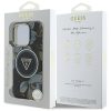 GUESS tok IPHONE 16 Pro Max-hoz, kompatibilis MagSafe-fel GUHMP16XHFLPEDK (IML Metal Glitter Flowers Triangle) fekete