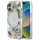 GUESS tok IPHONE 16-hoz, kompatibilis MagSafe-lel GUHMP16SHFLPEDH (IML Metal Glitter Flowers Triangle) fehér