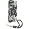GUESS tok IPHONE 16-hoz, kompatibilis a MagSafe rendszerrel GUHMP16SHPCTPLSK (IML Pálmafák Háromszög Gyöngy Pánttal) fekete