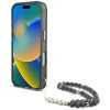 GUESS tok IPHONE 16-hoz, kompatibilis a MagSafe rendszerrel GUHMP16SHPCTPLSK (IML Pálmafák Háromszög Gyöngy Pánttal) fekete