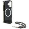 GUESS tok IPHONE 16-hoz, kompatibilis a MagSafe rendszerrel GUHMP16SHPCTPLSK (IML Pálmafák Háromszög Gyöngy Pánttal) fekete