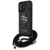 GUESS tok IPHONE 16-hoz GUHCP16SP4GMGCRK (CBDY PU 4G Big Logo W/Cord Strap) fekete