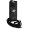 GUESS tok IPHONE 16 Pro Max-hoz GUHCP16XP4GMGCRK (CBDY PU 4G Big Logo W/Cord Strap) fekete