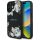 GUESS tok IPHONE 16-hoz, MagSafe kompatibilis GUHMP16SPGNMPLMK (PU Grained Flowers Classic Logo) fekete