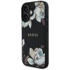 GUESS tok IPHONE 16-hoz, MagSafe kompatibilis GUHMP16SPGNMPLMK (PU Grained Flowers Classic Logo) fekete
