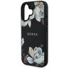 GUESS tok IPHONE 16-hoz, MagSafe kompatibilis GUHMP16SPGNMPLMK (PU Grained Flowers Classic Logo) fekete