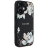 GUESS tok IPHONE 16-hoz, MagSafe kompatibilis GUHMP16SPGNMPLMK (PU Grained Flowers Classic Logo) fekete