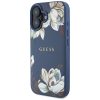 GUESS tok iPHONE 16-hoz, MagSafe kompatibilis GUHMP16SPGNMPLMB (PU Grained Flowers Classic Logo) kék