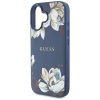 GUESS tok iPHONE 16-hoz, MagSafe kompatibilis GUHMP16SPGNMPLMB (PU Grained Flowers Classic Logo) kék